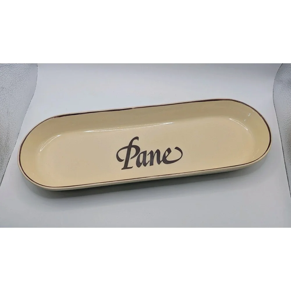 Vintage Nelson McCoy Pottery Pane Breadstick Bread Tray 1970's 1980's